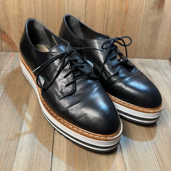 Summit x White Mountain Leather Oxford Brody Black Platform Loafer sz 39 - Picture 8 of 8